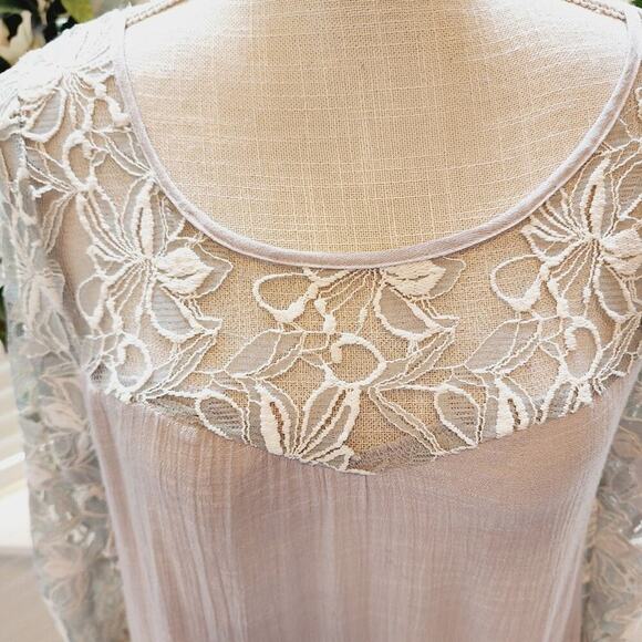 AREVE TIE BACK LACE TUNIC BLOUSE SIZE SMALL - Picture 6 of 10